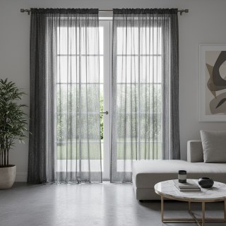 Paris Cascade Shimmering Striped Black Charcoal Sheer Voile Curtain
Paris Cascade Rayé Chatoyant Noir Anthracite Voile Transparent Rideau 2