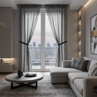 Paris Cascade Shimmering Striped Black Charcoal Sheer Voile Curtain
Paris Cascade Rayé Chatoyant Noir Anthracite Voile Transparent Rideau 3