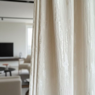 Silken Dune Crème Texturé Chenille Rideau Blanc Cassé