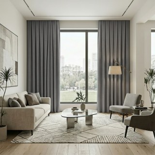 Smart Space Double Sided Light Grey Vegan Suede Rideaux