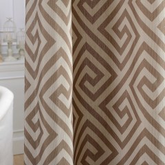 Greek Key Light Brown Curtain 2