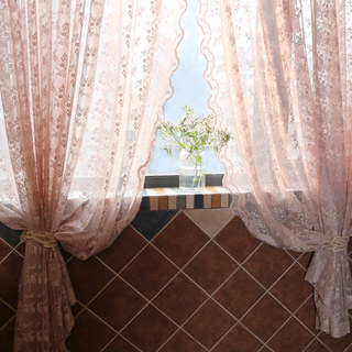 Lace Curtain Posey Pastel Pink Net Curtains 2