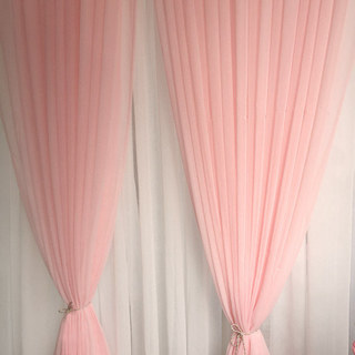 Luxe Pale Dusky Pink Voile Curtain 2