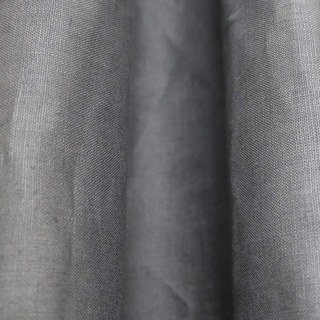 Shabby Chic Charcoal Grey 100% Flax Linen Curtain 4