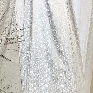 Magical Leaves Ivory White Lace Net Curtains 2