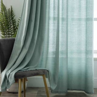 The Bright Side Mint Green Heavy Semi Sheer Voile Curtain 2