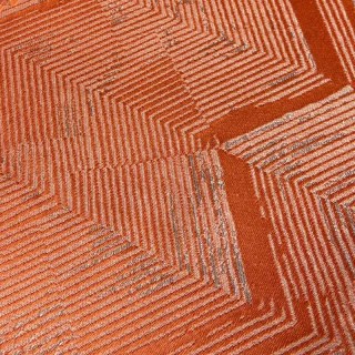 Zigzag Symphony Chevron Orange Faux Silk Modern Geometric Curtains
