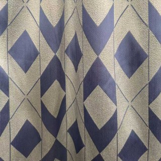 Azure Illusion Blue and Silver Diamond Geometric Curtains 2