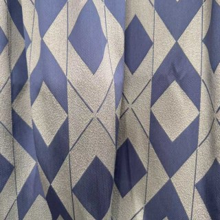 Azure Illusion Blue and Silver Diamond Geometric Curtains 5