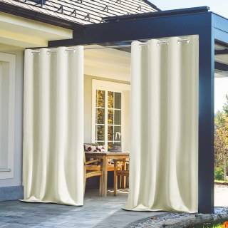 Malibu Waterproof Twill Beige Cream Outdoor Curtain 3