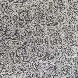 Midnight Paisley Dark Brown Floral Chenille Curtain 6
