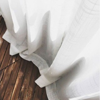 Zen Garden Pure Flax Linen Ivory White Voile Curtain 3