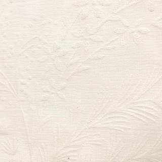 Frost Bloom Ivory Cream 3D Puff Paint Floral Voile Curtain 3