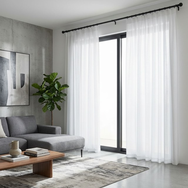 A Touch of Sunshine Semi Sheer White Heavy Net Curtain 1