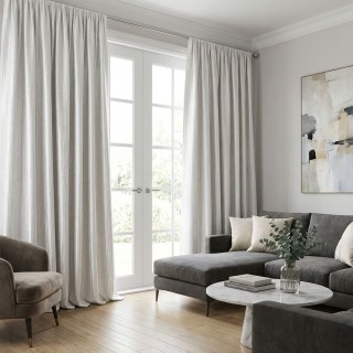 Dotted Cascade Cream Off White Shimmering Striped Curtain 3