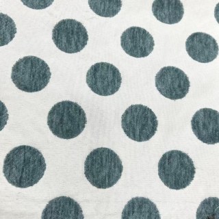 Dottie Delight Mid Century Modern Dusky Teal Polka Dot Chenille Curtain