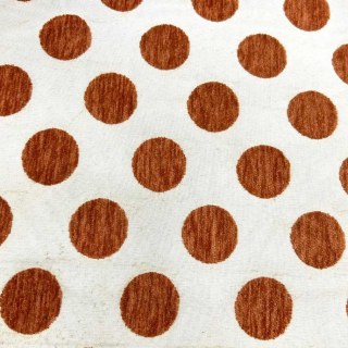 Dottie Delight Mid Century Modern Terracotta Orange Polka Dot Chenille Curtain 4