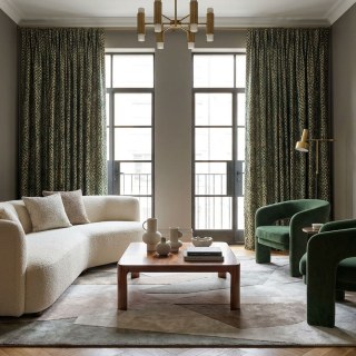 Field of Gold Luxury Jacquard Abstract Grain Patterned Dark Green Curtain