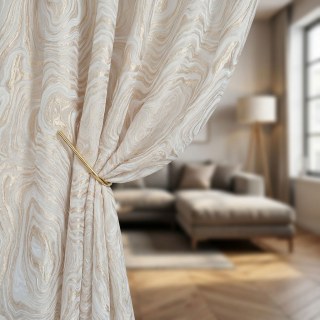 Gilded Marble Luxury Jacquard Cream & Gold Curtain 2