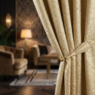 Gold Shimmer Textured Metallic Glittering Curtains 2
