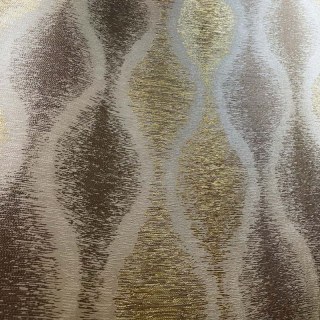 Ikat Ripples Cream Gold Ogee Geometric Curtains 4