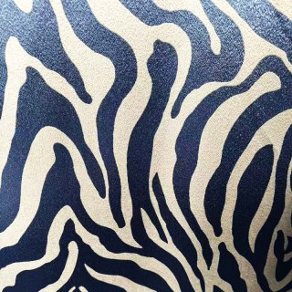 Savannah Luxury Jacquard Navy Blue Zebra Print Curtain
