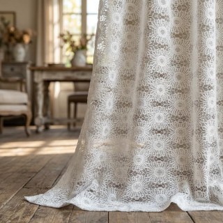 Sunflower Jacquard Ivory White Lace Net Curtain