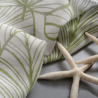 Lush Palm Tree Paradise Green Semi Sheer Voile Curtain 6