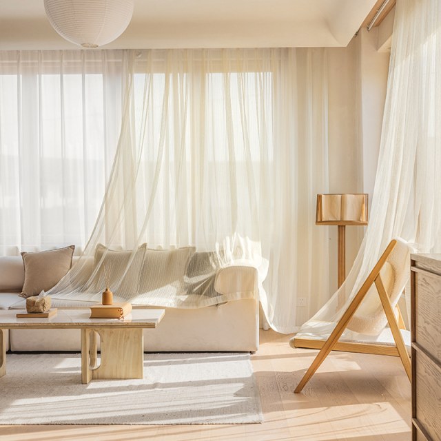 Moonlight Cream Gold Glittering Mesh Net Curtain 1