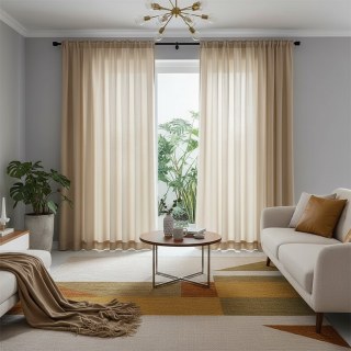 Soft Breeze Mocha Chiffon Sheer Voile Curtain