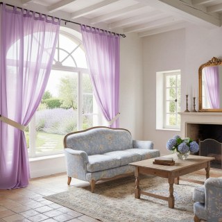 Soft Breeze Purple Lilac Chiffon Voile Curtain 2