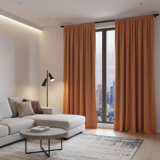 Cascade Matte Terracotta Burnt Orange Velvet Curtains 2