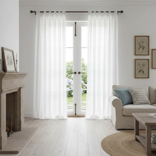 Scandinavian White Soft Cotton Voile Curtain