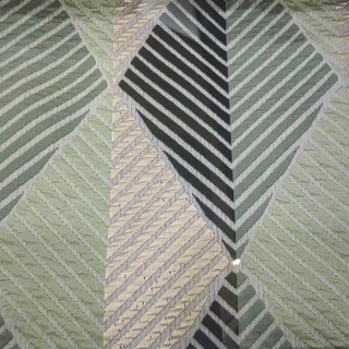 Deco Diamond Green Art Deco Geometric Curtains with Gold Details