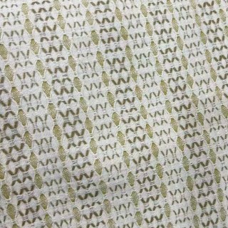 Raffia Lattice Sage Olive Green Natural Linen Cotton Blend Curtains