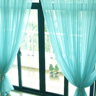 Smarties Turquoise Green Soft Sheer Voile Curtain 3
