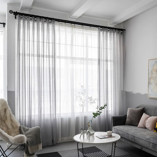 Luxe Light Grey Sheer Voile Curtain 3