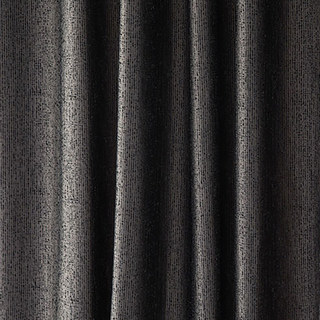 Metallic Fantasy Subtle Textured Striped Sparkling Shimmering Off Black Charcoal Curtain 6