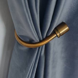 Fine Cadet Blue Velvet Curtain 5