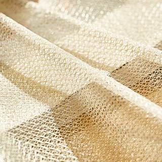 Golden Pond Cream Champagne Glittering Mesh Net Curtain