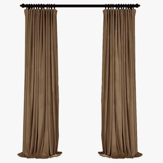 Fine Coffee Brown Velvet Curtains 5