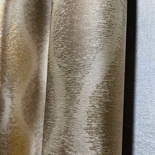 Ikat Ripples Cream Gold Ogee Geometric Curtains 3
