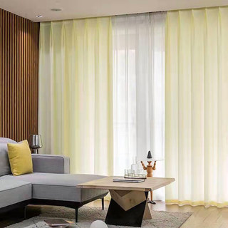 Satiny Touch Cream Textured Voile Curtain
