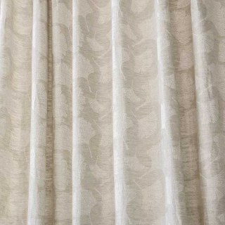 Gingko Rain Premium Jacquard Floral Drew Retting Linen Curtain 2