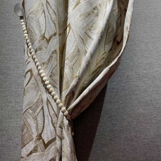 Dreamscape Luxury Jacquard Abstract Cream and Gold Curtains