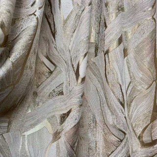 Dreamscape Luxury Jacquard Abstract Cream and Gold Curtains 2