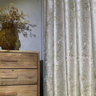 Golden Baroque Luxury Jacquard Cream Gold Damask Curtains 2