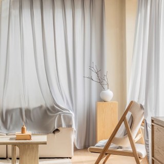 Avila Waterproof Textured Ash Grey Outdoor Voile Curtain 2