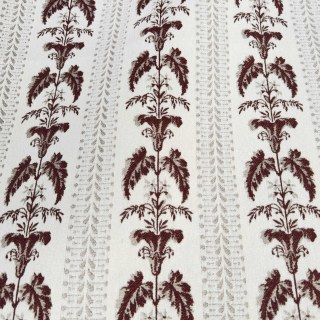 Heirloom Stripe Heavyweight Maroon Reddish Brown Floral Chenille Curtain 2