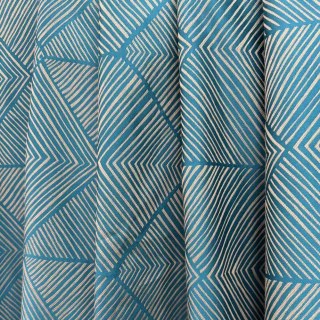 Hexagon Haven Geometric Teal Curtains